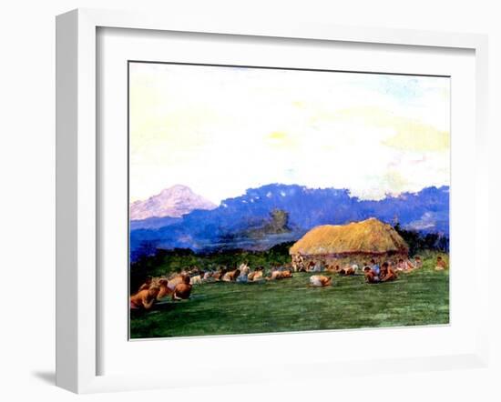 Evening Prayer in Devil Country, Fiji, 1891-John La Farge-Framed Giclee Print