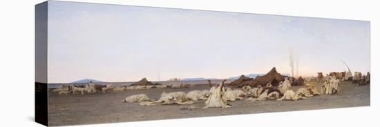 Evening Prayer in the Sahara, 1863-Gustave Guillaumet-Stretched Canvas