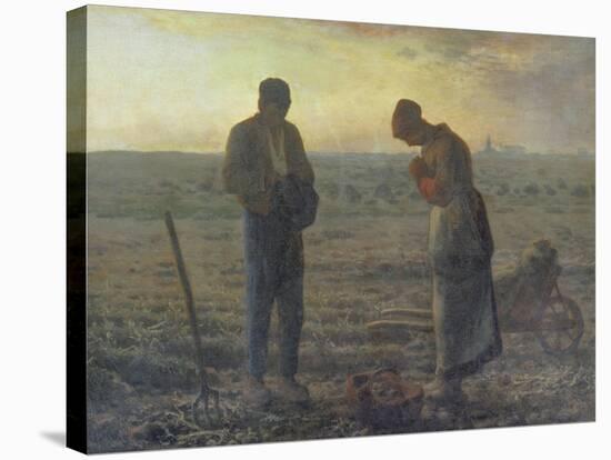 Evening Prayer (L'Angélus), 1857/59-Jean-François Millet-Stretched Canvas