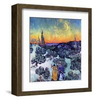 Evening Promenade-Vincent van Gogh-Framed Art Print