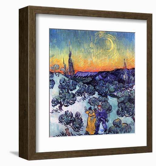 Evening Promenade-Vincent van Gogh-Framed Art Print