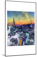 Evening Promenade-Vincent van Gogh-Mounted Art Print