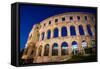 Evening, Pula Arena, Roman Amphitheater, constructed between 27 BC and 68 AD, Pula, Croatia, Europe-Richard Maschmeyer-Framed Stretched Canvas