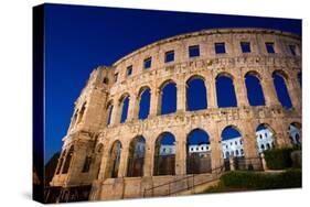 Evening, Pula Arena, Roman Amphitheater, constructed between 27 BC and 68 AD, Pula, Croatia, Europe-Richard Maschmeyer-Stretched Canvas