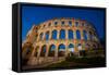 Evening, Pula Arena, Roman Amphitheater, constructed between 27 BC and 68 AD, Pula, Croatia, Europe-Richard Maschmeyer-Framed Stretched Canvas