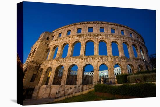 Evening, Pula Arena, Roman Amphitheater, constructed between 27 BC and 68 AD, Pula, Croatia, Europe-Richard Maschmeyer-Stretched Canvas