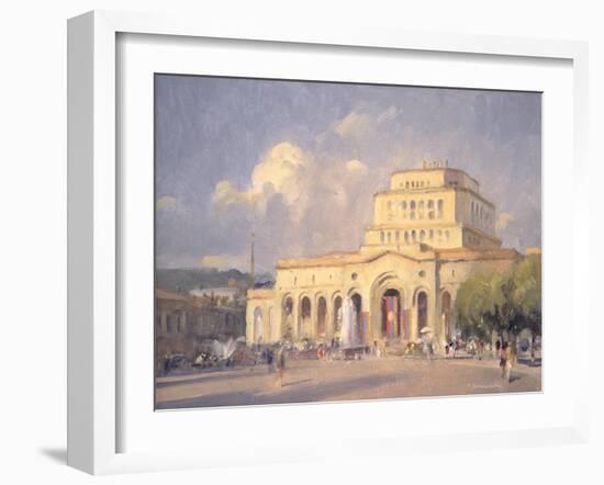 Evening, Republic Square, Yerevan-Trevor Chamberlain-Framed Giclee Print