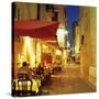 Evening Restaurant Scene in Haute Ville, Bonifacio, South Corsica, Corsica, France, Europe-Stuart Black-Stretched Canvas