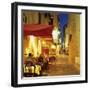 Evening Restaurant Scene in Haute Ville, Bonifacio, South Corsica, Corsica, France, Europe-Stuart Black-Framed Photographic Print