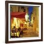 Evening Restaurant Scene in Haute Ville, Bonifacio, South Corsica, Corsica, France, Europe-Stuart Black-Framed Photographic Print