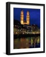 Evening, River Limmat, Zurich, Switzerland-Walter Bibikow-Framed Photographic Print