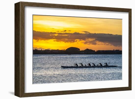 Evening Rowing in the Bay of Apia, Upolu, Samoa, South Pacific, Pacific-Michael Runkel-Framed Photographic Print