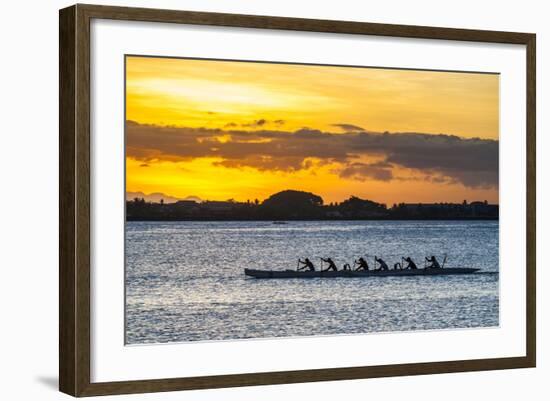 Evening Rowing in the Bay of Apia, Upolu, Samoa, South Pacific, Pacific-Michael Runkel-Framed Photographic Print