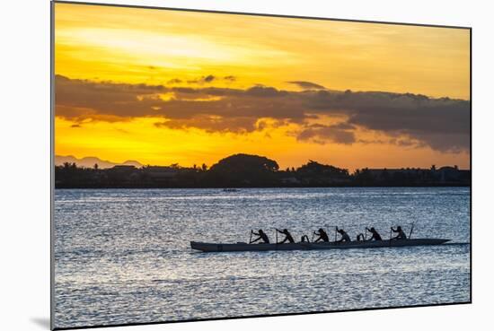 Evening Rowing in the Bay of Apia, Upolu, Samoa, South Pacific, Pacific-Michael Runkel-Mounted Photographic Print