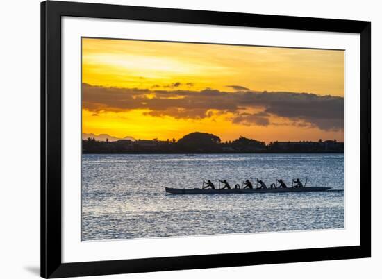 Evening Rowing in the Bay of Apia, Upolu, Samoa, South Pacific, Pacific-Michael Runkel-Framed Photographic Print