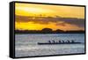 Evening Rowing in the Bay of Apia, Upolu, Samoa, South Pacific, Pacific-Michael Runkel-Framed Stretched Canvas