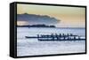 Evening Rowing in the Bay of Apia, Upolu, Samoa, South Pacific, Pacific-Michael Runkel-Framed Stretched Canvas