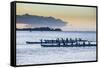 Evening Rowing in the Bay of Apia, Upolu, Samoa, South Pacific, Pacific-Michael Runkel-Framed Stretched Canvas