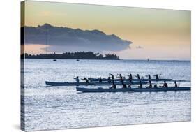 Evening Rowing in the Bay of Apia, Upolu, Samoa, South Pacific, Pacific-Michael Runkel-Stretched Canvas