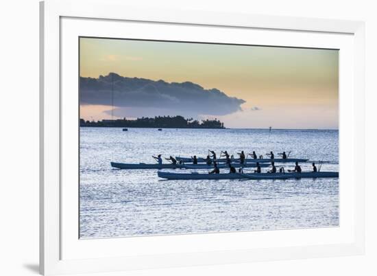 Evening Rowing in the Bay of Apia, Upolu, Samoa, South Pacific, Pacific-Michael Runkel-Framed Photographic Print