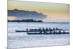 Evening Rowing in the Bay of Apia, Upolu, Samoa, South Pacific, Pacific-Michael Runkel-Mounted Photographic Print