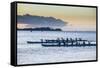 Evening Rowing in the Bay of Apia, Upolu, Samoa, South Pacific, Pacific-Michael Runkel-Framed Stretched Canvas