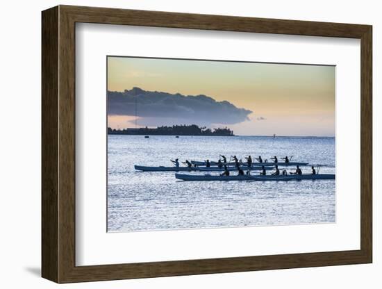 Evening Rowing in the Bay of Apia, Upolu, Samoa, South Pacific, Pacific-Michael Runkel-Framed Photographic Print