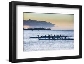 Evening Rowing in the Bay of Apia, Upolu, Samoa, South Pacific, Pacific-Michael Runkel-Framed Photographic Print