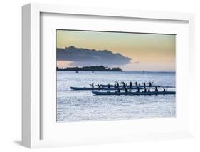 Evening Rowing in the Bay of Apia, Upolu, Samoa, South Pacific, Pacific-Michael Runkel-Framed Photographic Print