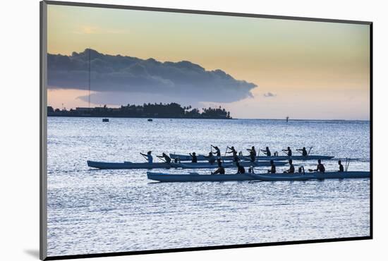 Evening Rowing in the Bay of Apia, Upolu, Samoa, South Pacific, Pacific-Michael Runkel-Mounted Photographic Print