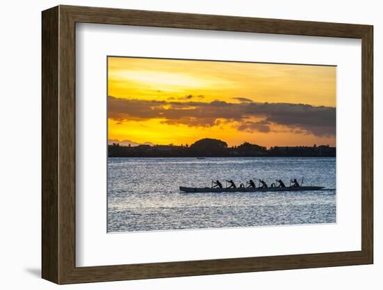 Evening Rowing in the Bay of Apia, Upolu, Samoa, South Pacific, Pacific-Michael Runkel-Framed Photographic Print