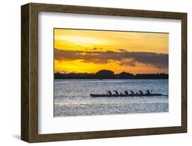 Evening Rowing in the Bay of Apia, Upolu, Samoa, South Pacific, Pacific-Michael Runkel-Framed Photographic Print