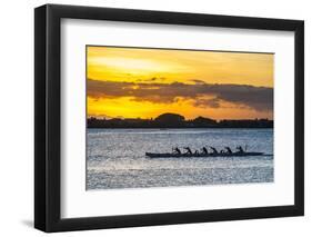 Evening Rowing in the Bay of Apia, Upolu, Samoa, South Pacific, Pacific-Michael Runkel-Framed Photographic Print