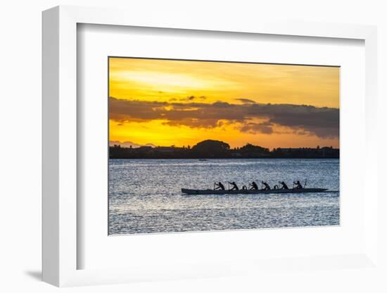 Evening Rowing in the Bay of Apia, Upolu, Samoa, South Pacific, Pacific-Michael Runkel-Framed Photographic Print