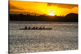 Evening Rowing in the Bay of Apia, Upolu, Samoa, South Pacific-Michael Runkel-Stretched Canvas