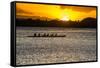 Evening Rowing in the Bay of Apia, Upolu, Samoa, South Pacific-Michael Runkel-Framed Stretched Canvas