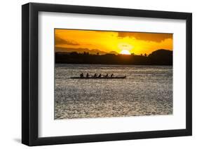 Evening Rowing in the Bay of Apia, Upolu, Samoa, South Pacific-Michael Runkel-Framed Photographic Print