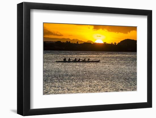 Evening Rowing in the Bay of Apia, Upolu, Samoa, South Pacific-Michael Runkel-Framed Photographic Print