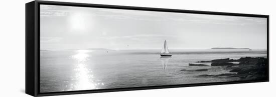Evening Sail Black and White Crop-Sue Schlabach-Framed Stretched Canvas