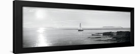 Evening Sail Black and White Crop-Sue Schlabach-Framed Art Print