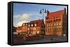 Evening Scene in the Old Town of Wismar-Jochen Schlenker-Framed Stretched Canvas