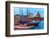 Evening Scenery of the Old Port in Helsinki, Finland-Scanrail-Framed Photographic Print