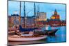 Evening Scenery of the Old Port in Helsinki, Finland-Scanrail-Mounted Photographic Print