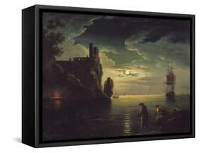 Evening Seascape-Claude Joseph Vernet-Framed Stretched Canvas