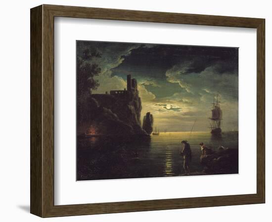 Evening Seascape-Claude Joseph Vernet-Framed Premium Giclee Print