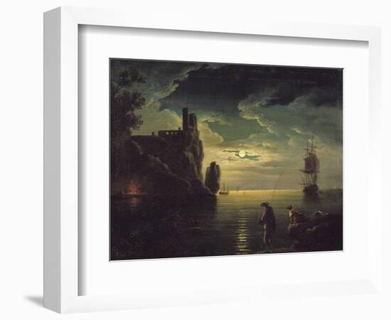 Evening Seascape-Claude Joseph Vernet-Framed Premium Giclee Print