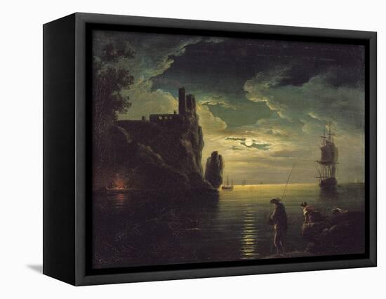 Evening Seascape-Claude Joseph Vernet-Framed Stretched Canvas