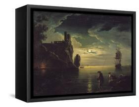 Evening Seascape-Claude Joseph Vernet-Framed Stretched Canvas