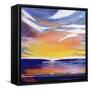 Evening Seascape-Lou Gibbs-Framed Stretched Canvas