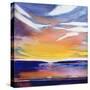 Evening Seascape-Lou Gibbs-Stretched Canvas